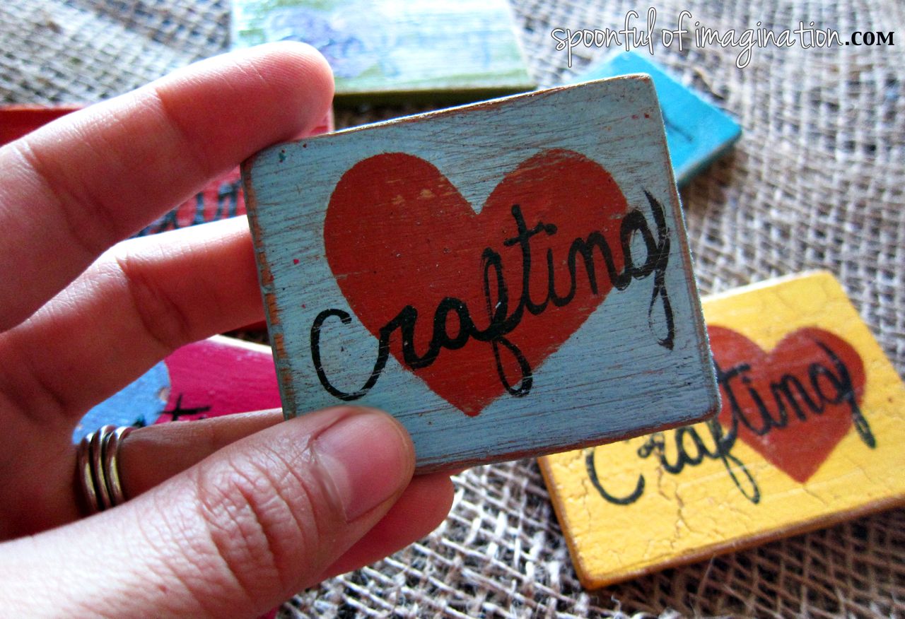 Love Crafting DIY Wood Magnets - Spoonful of Imagination